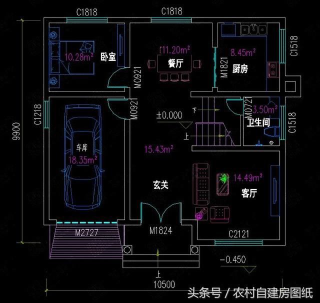 10X10米4款农村自建房，带车库和柴火灶，你会怎么选