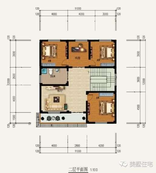 这15款二层别墅，户型方正施工简单，主体造价最低只要18万