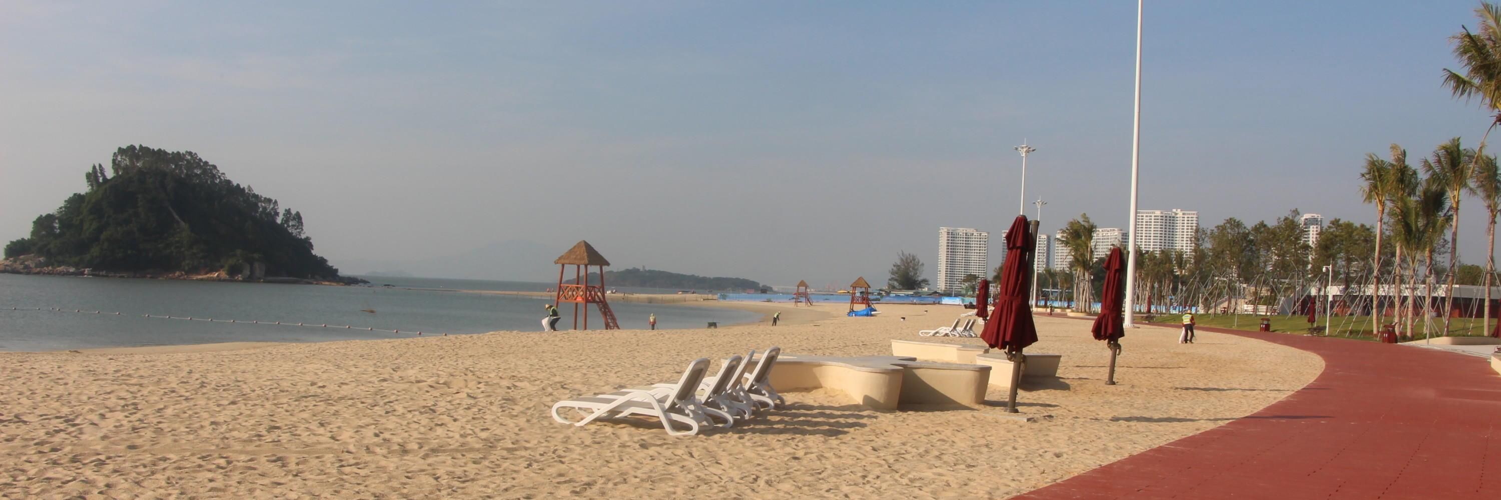 周末员工福利的团建户外活动-霞涌海滩团队游戏