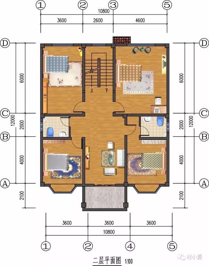 11mx12m带地下室四层别墅，适合乡村大家庭居住的经典之作