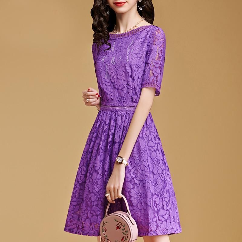 今年流行什么颜色连衣裙?黄色裙&紫色裙,配镂