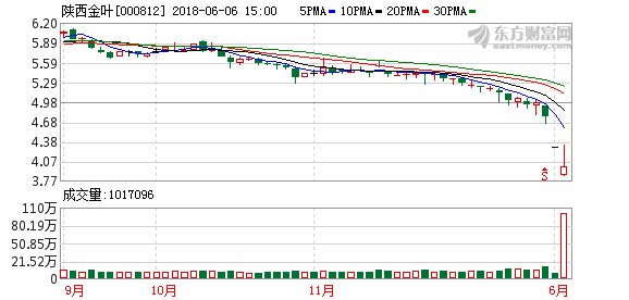 陕西金叶复牌股价暴跌 实控人2139万股遭强平