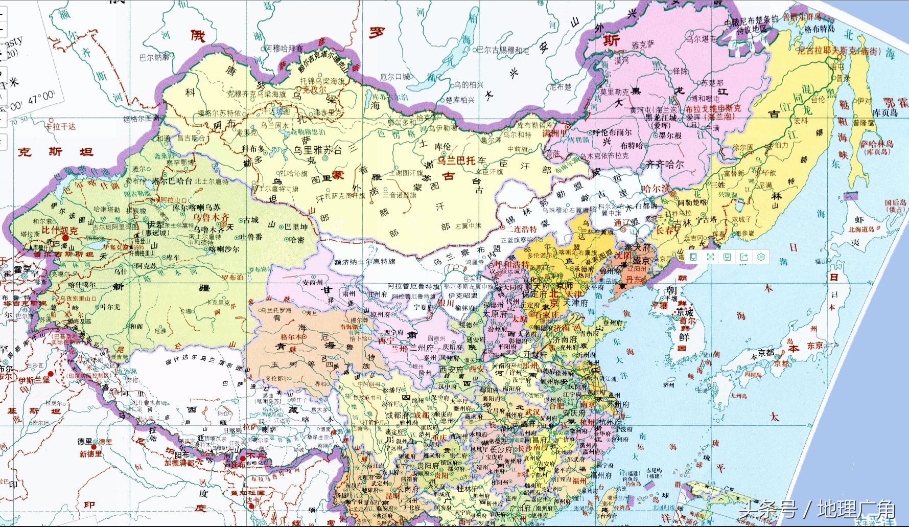 清朝中国疆域地图