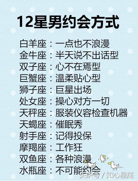 12星座男约会方式，金牛座：半天也说不出话来