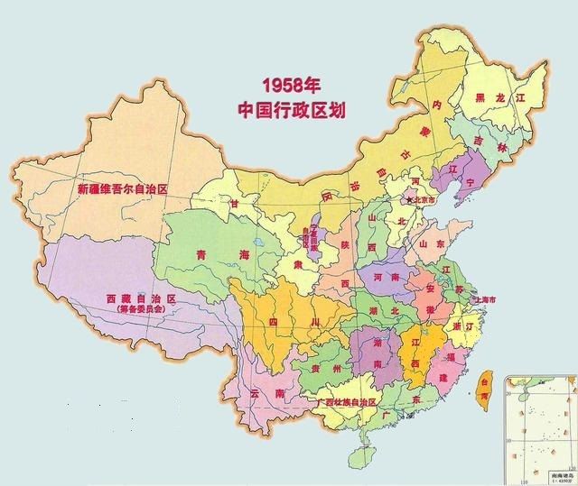 建国以来中国行政区域划分地图图片