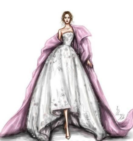 十二星座专属手绘婚纱裙,水瓶座霸气女王范,双