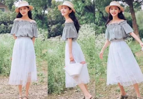 今年很流行穿白色过膝半身裙,矮个子搭配对的