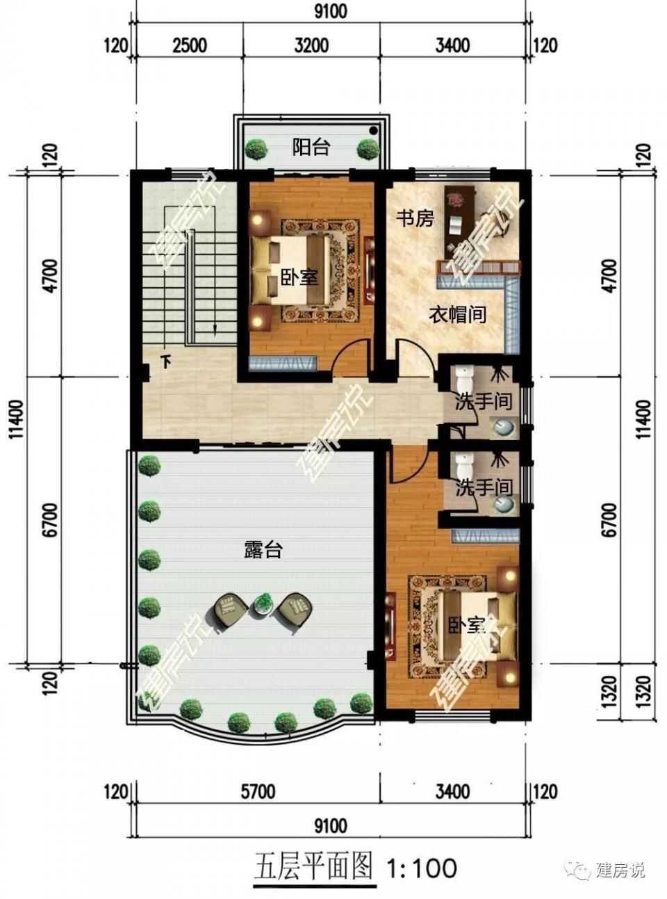 今日新品:911百平米别墅，家庭人口多也住得下