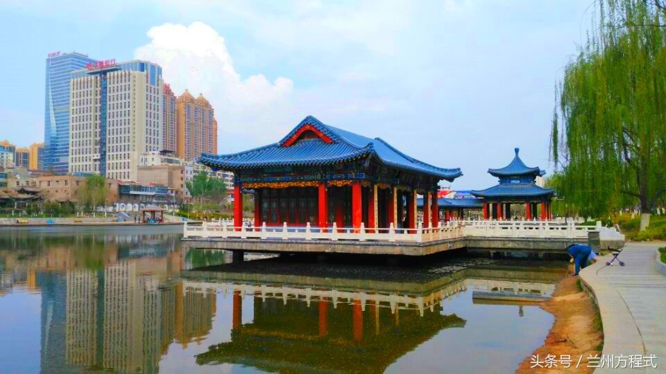 兰州雁滩公园 繁华都市中的“桃花源” 天水一色别有洞天