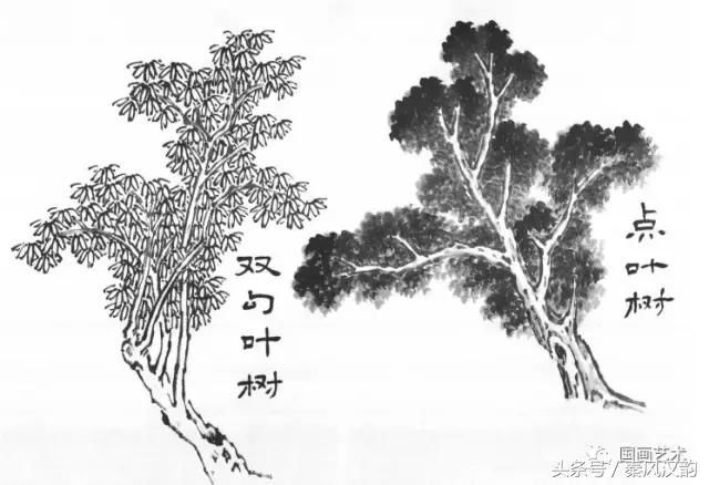 国画山水画树的画法国画树石画法山水画树石画法;; 山水画松树的画法