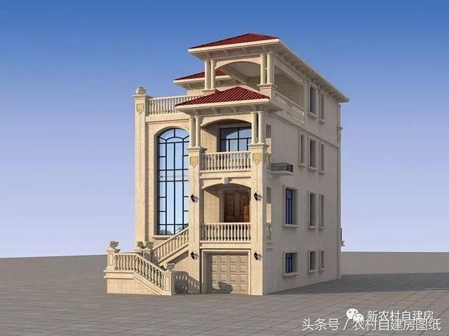 面宽8米的农村宅基地建房,6款图纸符号图纸,让建筑经典别墅ywl图片