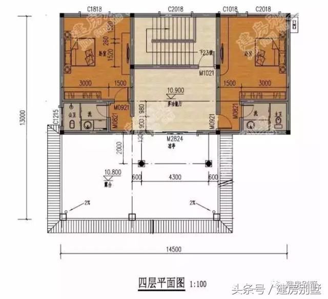 两款带大堂屋的四层别墅户型，办个喜事室内就可摆上几大桌