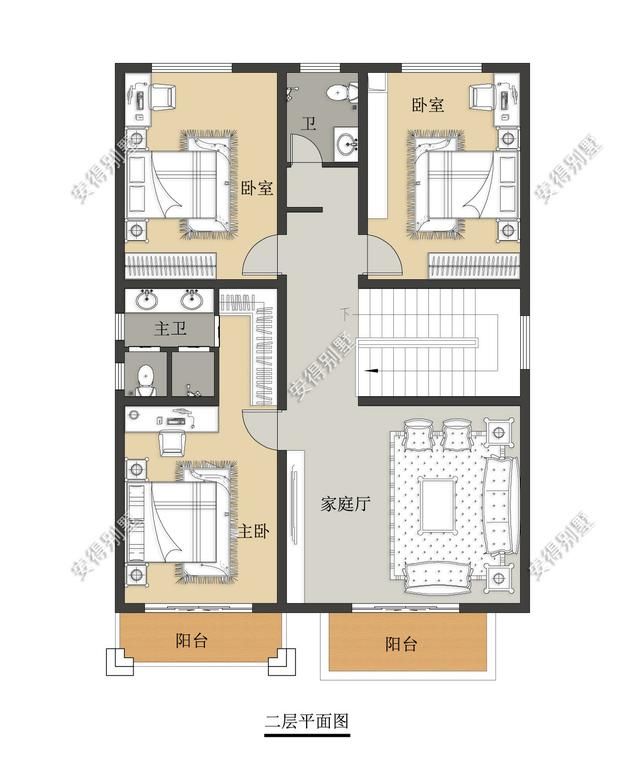 宽8米长11米农村别墅图,8米x11米房屋设计图纸 实用小别墅平面预览图 建筑占地面积:11.8米*12.2米
