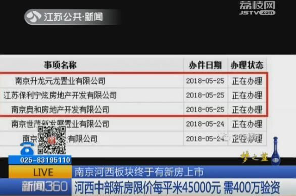 南京河西终于有新房上市 中部新房限价45000元\/ 需400万验资