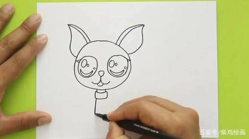 手绘:如何画一只大眼睛大耳朵的小狗,可爱极了