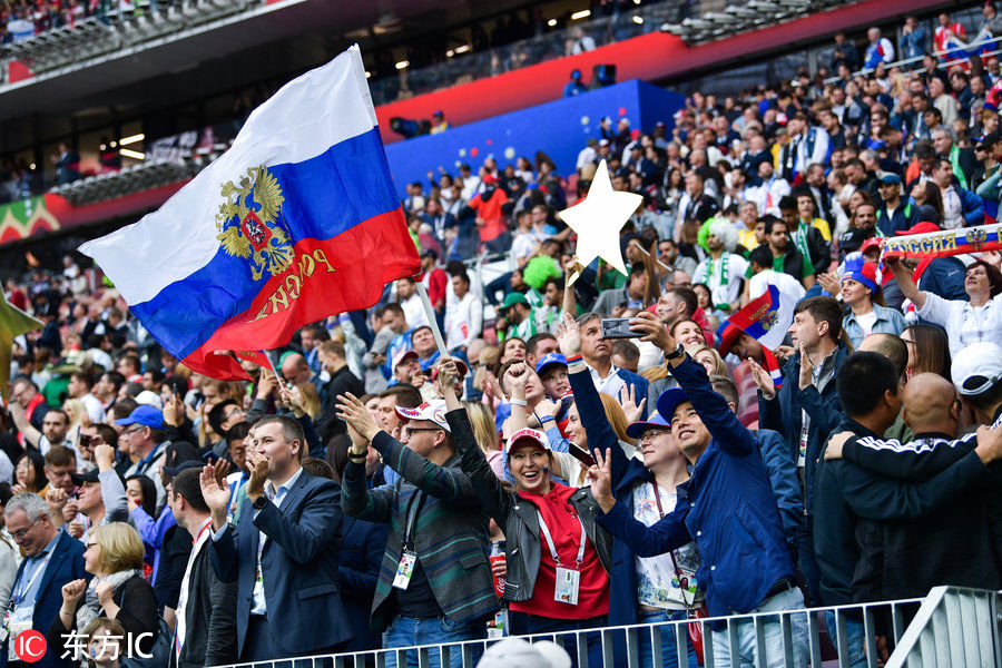 东道主俄罗斯5-0大胜沙特 创世界杯历史揭幕战