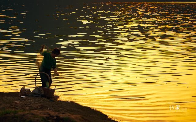 晚霞满天金湖面 夕照渔家归如歌美丽乡村下峪游之三