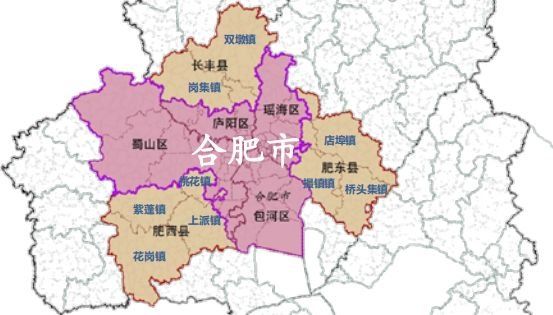 合肥地图区域划分_合肥行政区划 2017地图图片