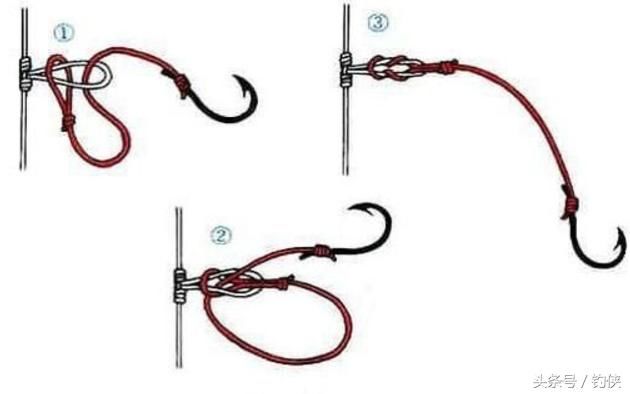 钓鱼技巧:最简单的串钩绑法,图解串钩