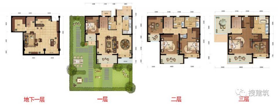 万科140的小别墅，做到5房3卫，5.5米高的地下室，这空间太值了