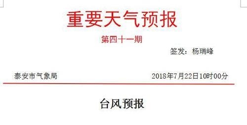 海丽气象吧丨暴雨来了!泰安市气象台发布台风