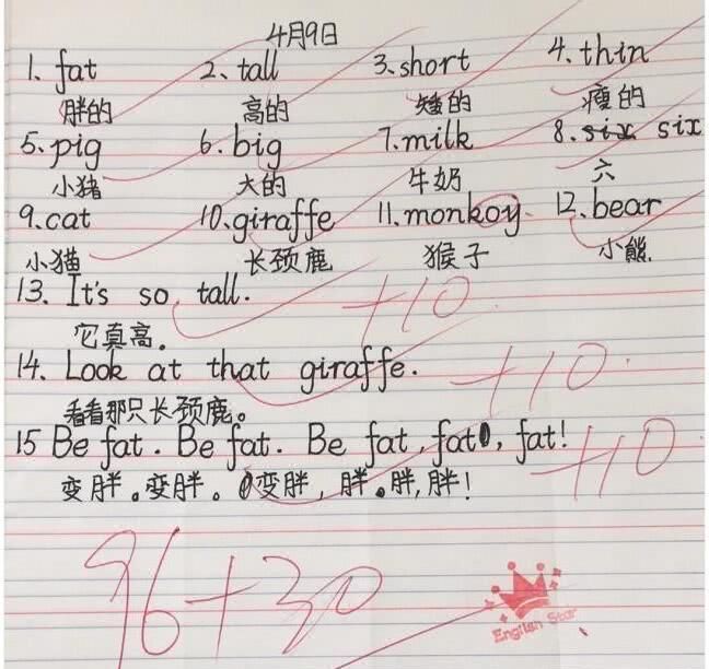 小学生写作业还带英语翻译,老师竖起大拇指:手机桌面下载电视剧到电脑图片