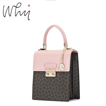 领券20元后549元-WHY包包2018新款印花拼接