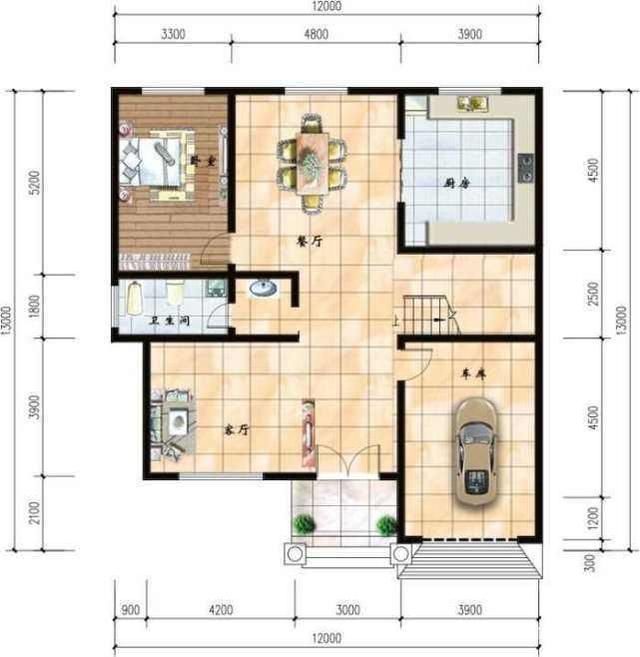 12X13米三层带车库别墅，实用性极强外形简约不简单，村长都点赞