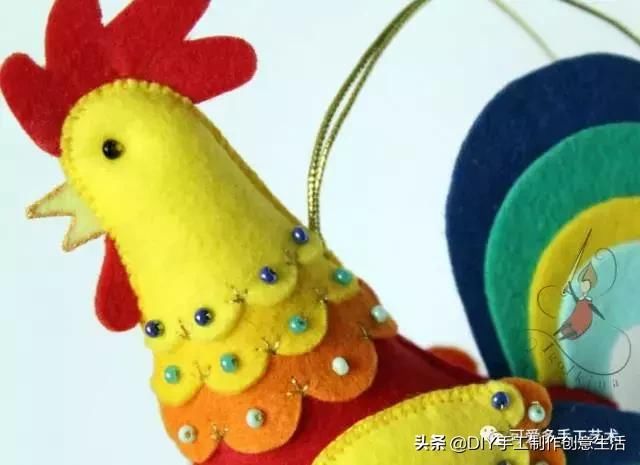 布艺几步,就做出软件挂件小只需,连彩色都不wps公鸡如何用图片