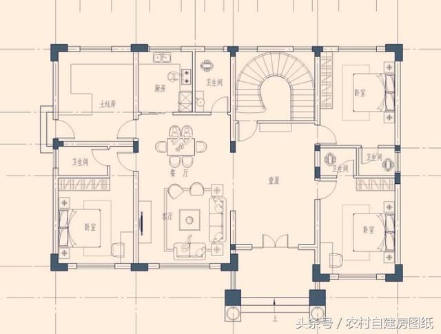 10款二层农村自建房图纸，2款带土灶，3款带车库，7款带堂屋