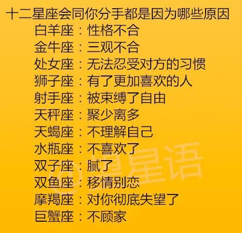 十二星座会同你分手都是因为哪些原因？早上都是几点起床的？