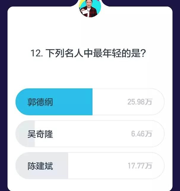 1.13晚 百万英雄 出题官拿鲁迅和郭德纲来挖坑