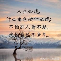 人生在世不容易，命运在手要争气