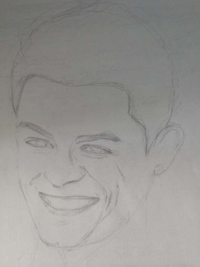 确实有点儿帅气C罗素描步骤