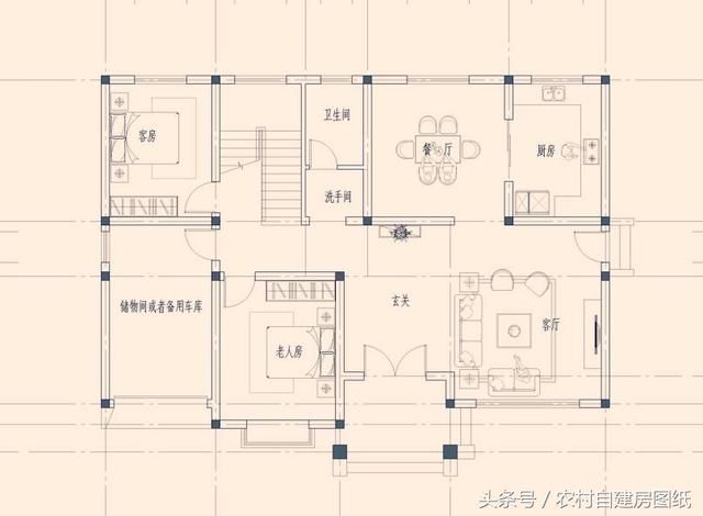 10款二层农村自建房图纸，2款带土灶，3款带车库，7款带堂屋