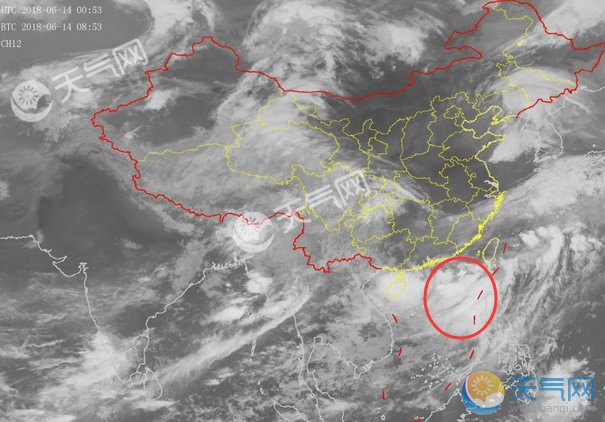 2018年第6号台风路径实时发布系统卫星云图