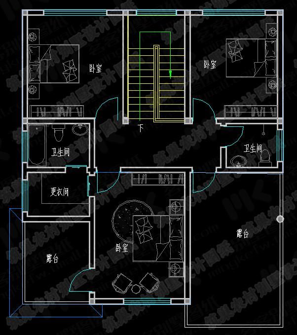 3款开间面宽10米左右30万以内新农村自建别墅全套施工设计图