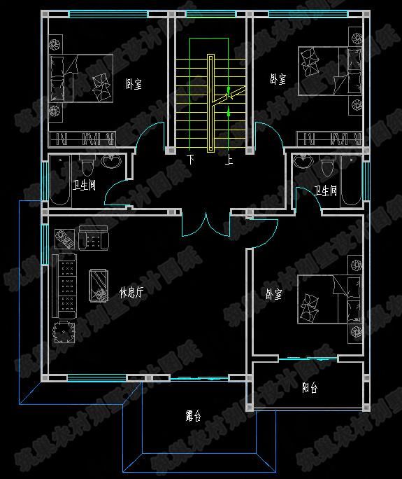 3款开间面宽10米左右30万以内新农村自建别墅全套施工设计图