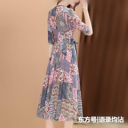 三伏天太热,我又胖爱出汗,穿棉绸裙显瘦减龄