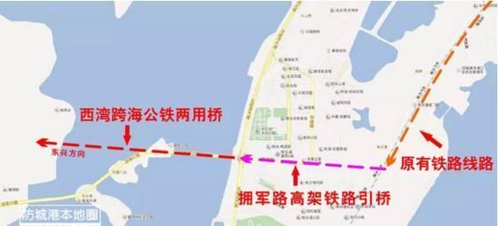 广西防城港到东兴正在修建的铁路, 届时南宁到东兴只需一个半小时