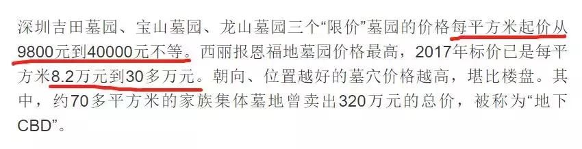 深圳墓地价赶超房价!A4纸大小卖1.38万元起!看完我只想好