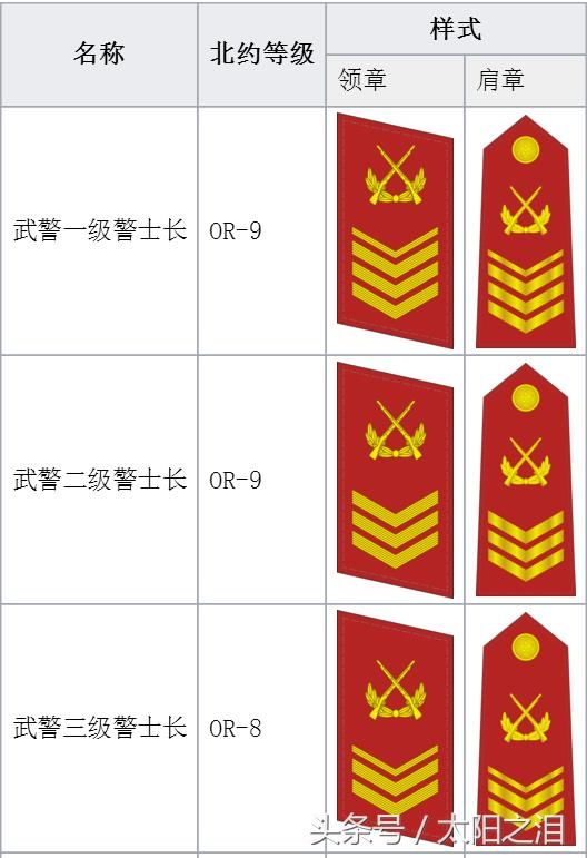 涨姿势!科普中国人民武装警察部队警衔制度