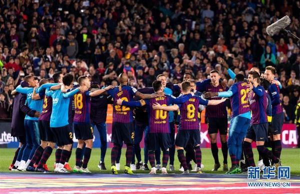 西甲:巴塞罗那提前夺冠