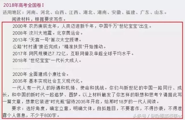 高考作文：2035年，你会感谢18年前买保险的自己！