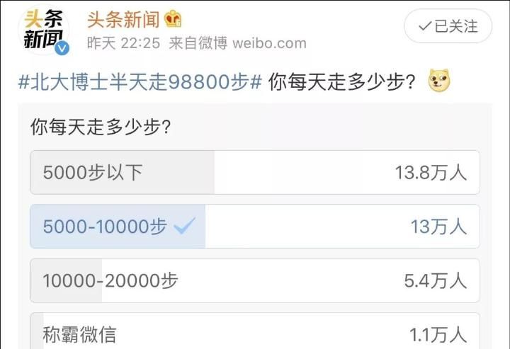 步骤杠杆回应半天走98800步,北大甩出份操作v步骤博士排行平衡北大图片