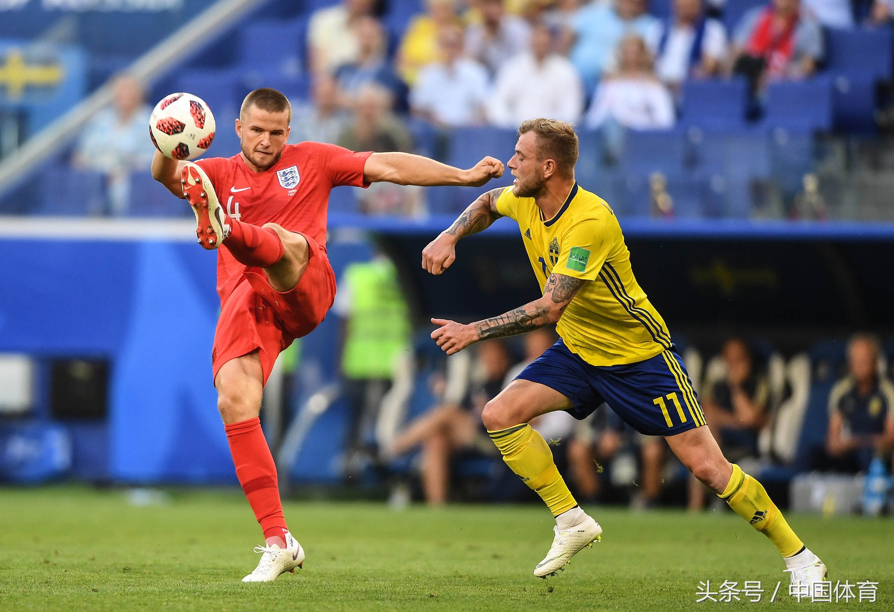 2018FIFA俄罗斯世界杯1\/4决赛 英格兰队2比0胜瑞典队进四强