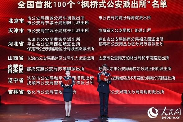 首批100个枫桥派出所