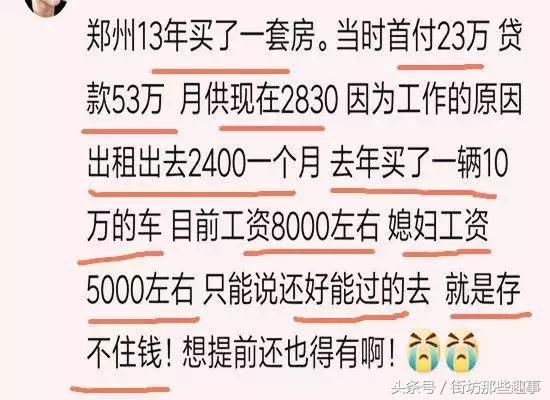 你的房贷每月要还多少，压力有多大?网友:每月315元毫无压力