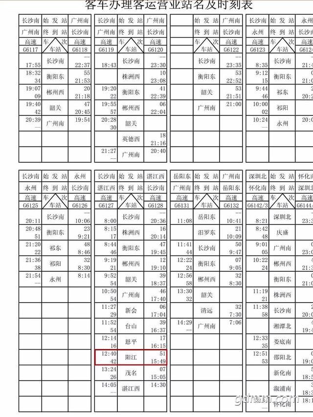 激动！深茂高铁列车时刻表曝出！阳江可直达北上广深