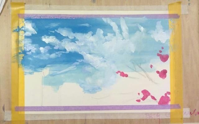 日本风景水彩画教程,动漫中的场景用笔画出来